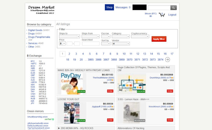 Do darknet markets like dream charge for