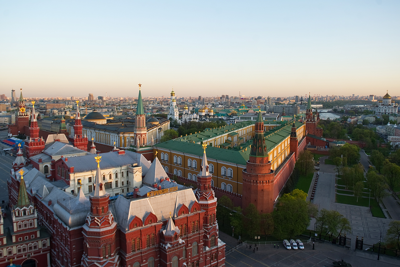 Московский Кремль и красная площадь вид сверху