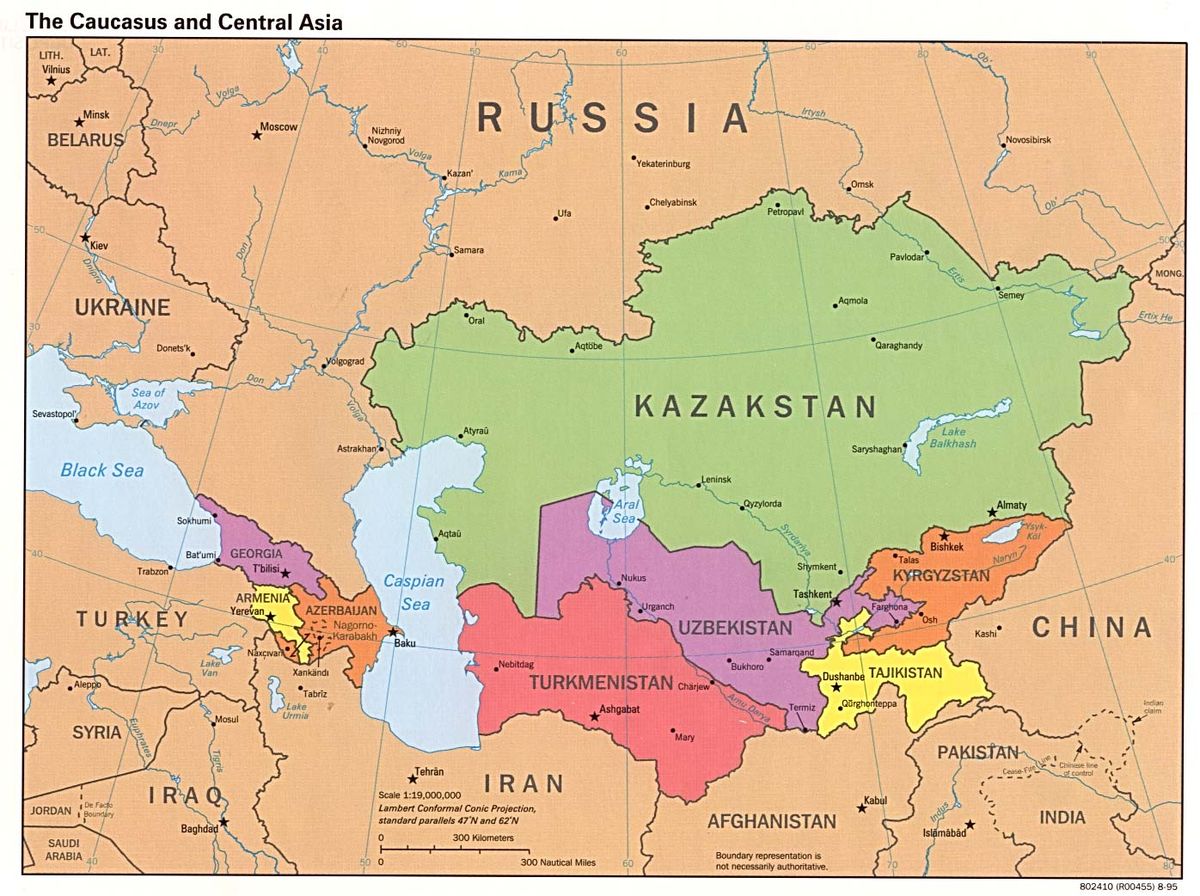 1200px The Caucasus And Central Asia   Political Map 